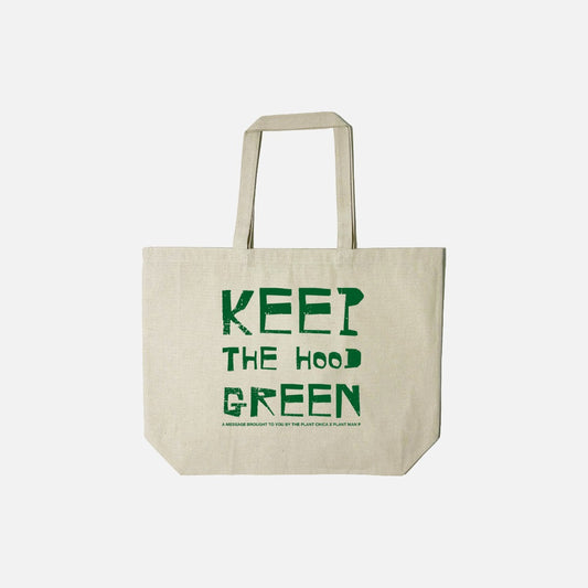 keep the hood green tote bag
